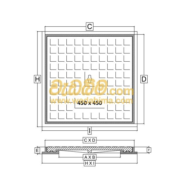 260mm x 260mm Clear Open Double Seal Cast-Iron Manhole Cover with Frame