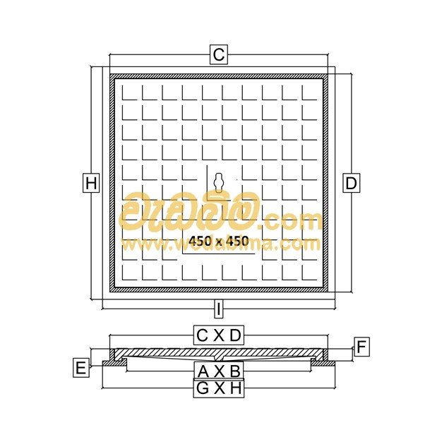 310mm x 310mm Clear Open Single Seal Cast-Iron Manhole Cover with Frame