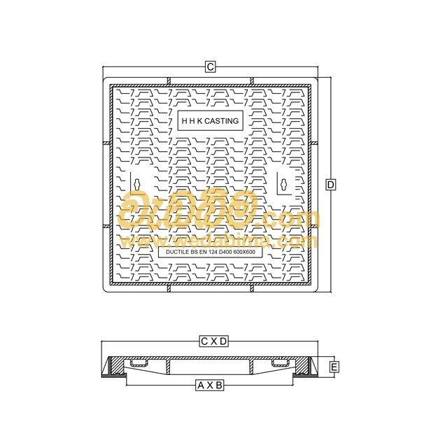 600mm x 600mm Clear Open Double Seal Ductile-iron Manhole Cover with Frame