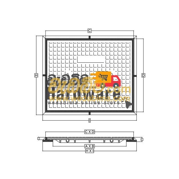 600mm x 600mm Clear Open Double Seal Cast-Iron Manhole Cover with Frame